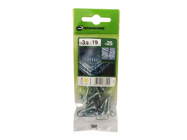 VIS TOLE TETE FRAISEE PHILIPS AUTOFORANTE 3.9X19MM ACIER ZING SACHET25