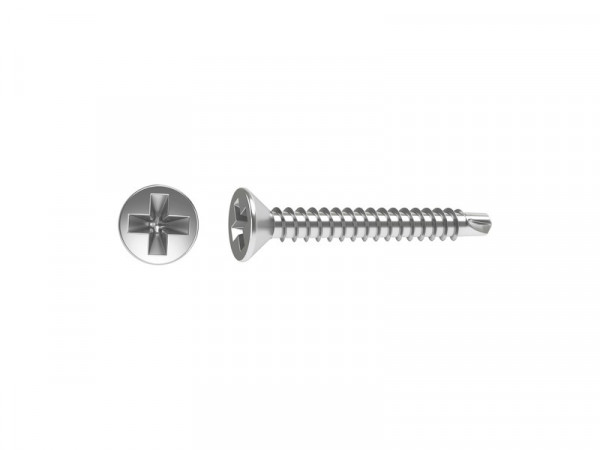 VIS TOLE TETE FRAISEE PHILIPS AUTOFORANTE 4.2X32MM ACIER ZING SACHET20