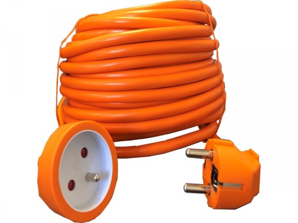 RALLONGE ELECTRIQUE H05VVF 3G1.5MM 20M 1 PRISE 16A ORANGE