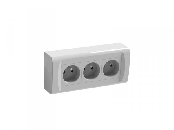 BLOC 3 PRISE + TERRE PRECABLE SAILLIE BLANC