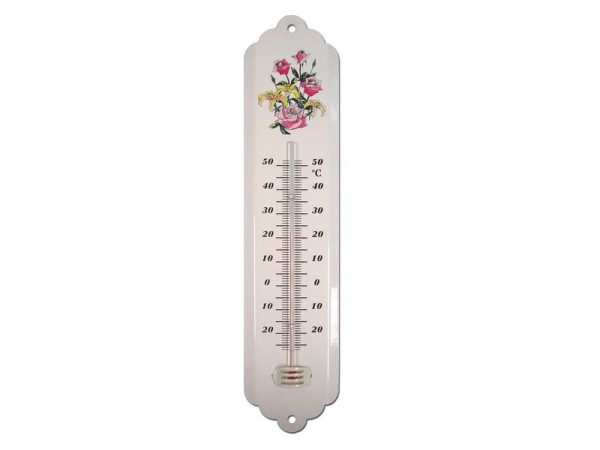 THERMOMETRE METAL VERNI FLEUR 30CM