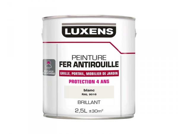 PEINTURE FER BLANC BRILLANT 2,5L LUXENS