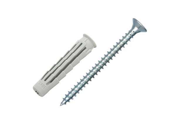 CHEVILLE UNIVERSEL NYLON 10X50MM + VIS X4
