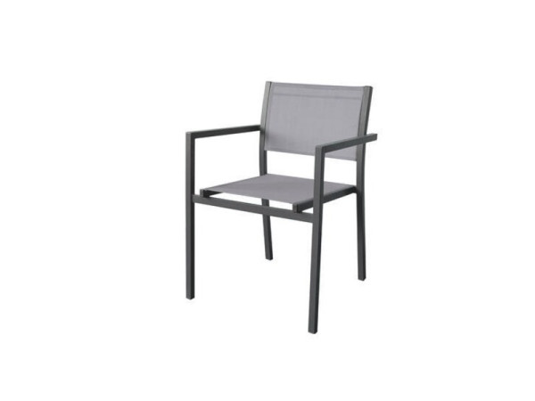 FAUTEUIL EMPILABLE ACIER ET TEXTILENE ANTHRACITE
