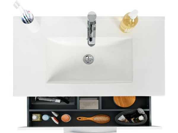 PLAN VASQUE SIMPLE ESSENTIAL CERAMIQUE BLANC 81X46CM