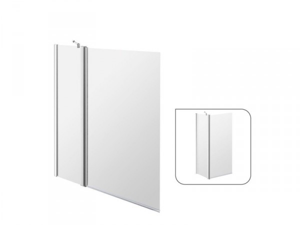 PARE BAIGNOIRE ESSENTIAL 2 VOLET VERRE TRANSPARENT/CHROME H140XL35+68