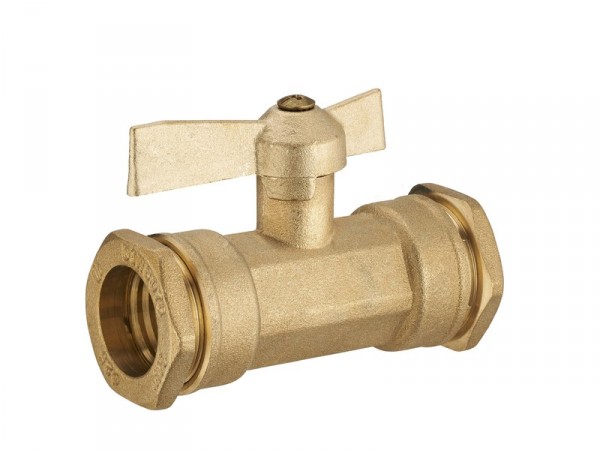VANNE PE A COMPRESSION LAITON D25