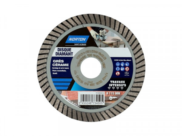 DISQUE DIAMANT TRAVAUX INTENSIF GRES CERAMIQUE DIAMETRE 115