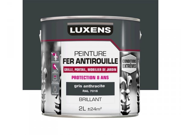 PEINTURE FER EXTERIEUR GRIS ANTHRACITE BRILLANT 2L