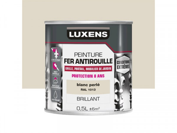 PEINTURE FER EXTERIEUR BLANC PERLE BRILLANT 0,5L