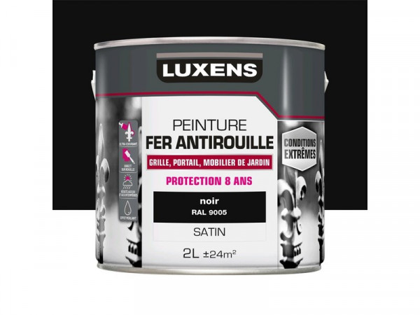 PEINTURE FER EXTERIEUR NOIR SATINE 2L
