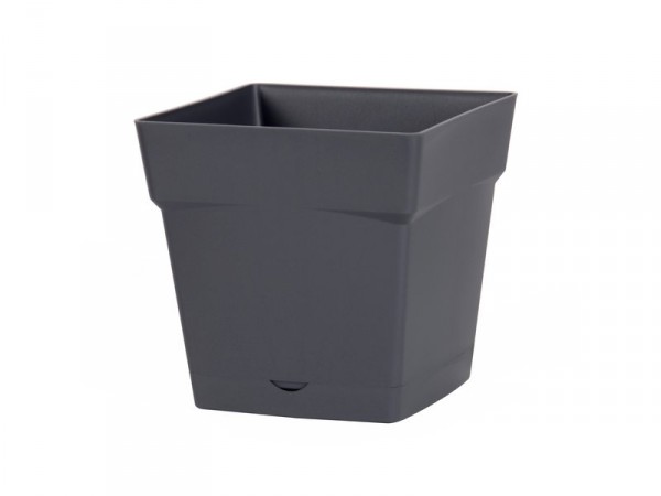 POT TOSCANE BAS CARRE RESERVE EAU 24,8X24,8X24CM 10,2L GRIS ANTHRACITE