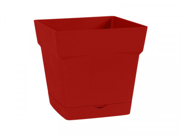 POT CARRE TOSCANE 17,4X17,4X17CM 3,4L RESERVE EAU ROUGE