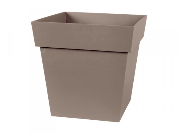 POT CARRE TOSCANE 32X32X32CM 22L TAUPE