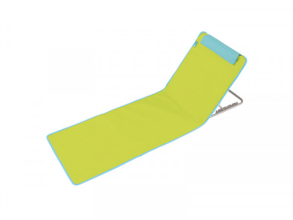 CALE DOS DE PLAGE GRIS 5 POSITIONS POCHE ARRIERE COUSSIN APPUI TETE