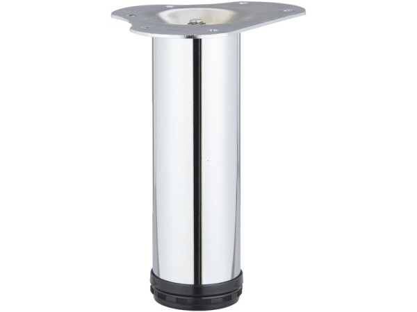PIED MEUBLE CYLINDRIQUE REGLABLE DIAMETRE 60 ACIER CHROME