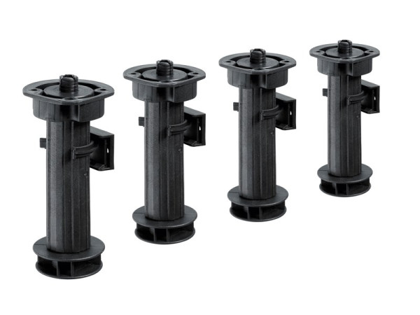 PIED CAISSON HAUTEUR 150MM PLASTIQUE NOIR LOT DE 4