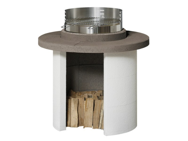BARBECUE EN BETON BEIGE ET GRIS MERCURIO L.102 X L.102 X H.103 CM