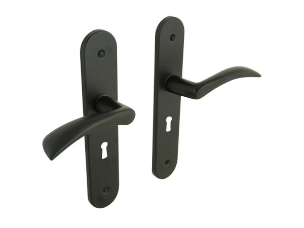 POIGNEE DE PORTE AZUR TROU DE CLE ALUMINIUM ENTRAXE 165MM X2