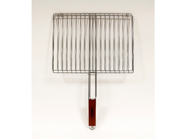 GRILLE BARBECUE DOUBLE 40X29CM MANCHE BOIS