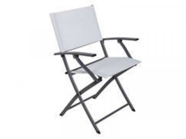 FAUTEUIL DE JARDIN EN ACIER EMYS ORIGAMI NATERIAL GRIS