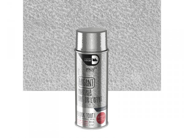 PEINTURE AEROSOL ARGENT MARTELE RELOOK TOUT 0.400L