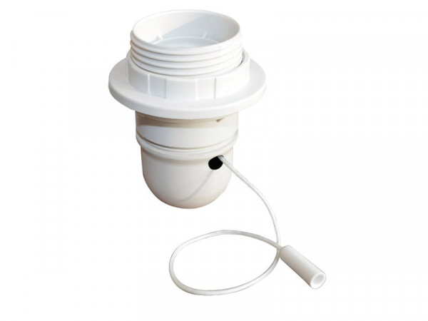 DOUILLE POUR AMPOULE E27 1/2 FILETEE + INTERRUPTEUR TIRETTE