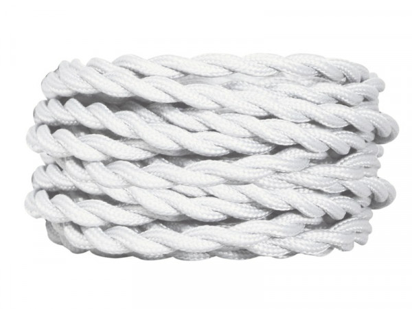 CABLE TISSU BLANC TORSADE L.3M 0.75MM