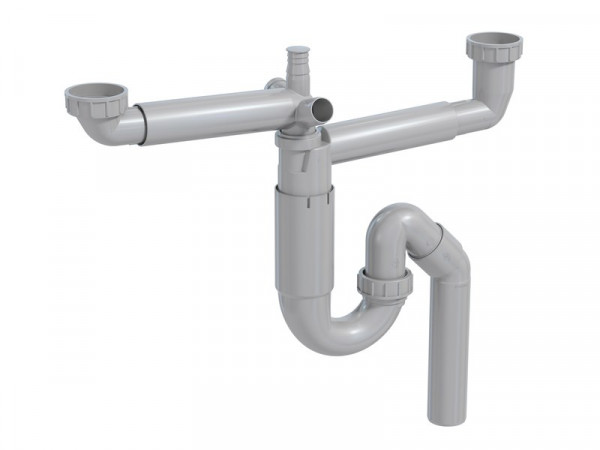 SIPHON GAIN DE PLACE EVIER 2 CUVES DIAM 40 MM
