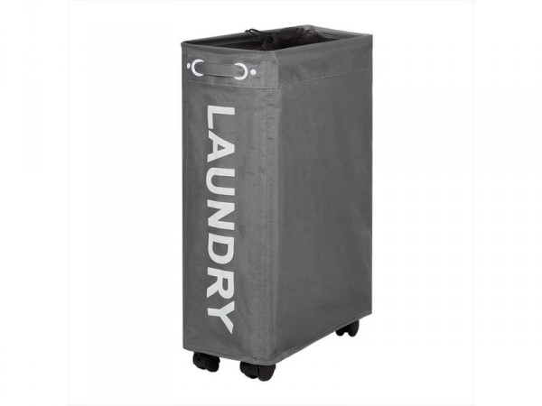 PANIER A LINGE ROLLER GRIS POLYESTER 40L L19XP39XH60 CM