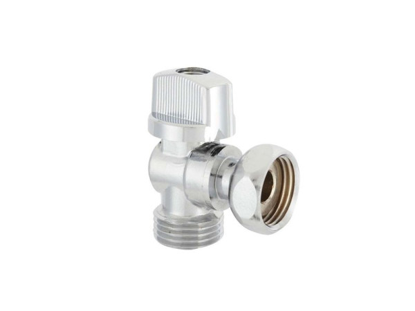 ROBINET D ARRET EQUERRE MALE FEMELLE 20/27 MM CHROME