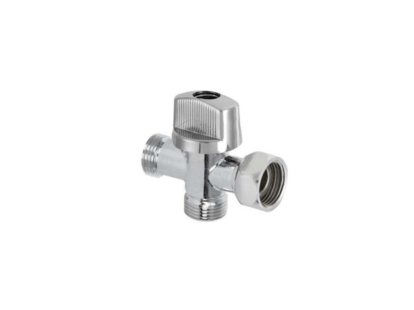 ROBINET D ARRET WC A VANNE EN T 3 VOIES  12/17CHROME