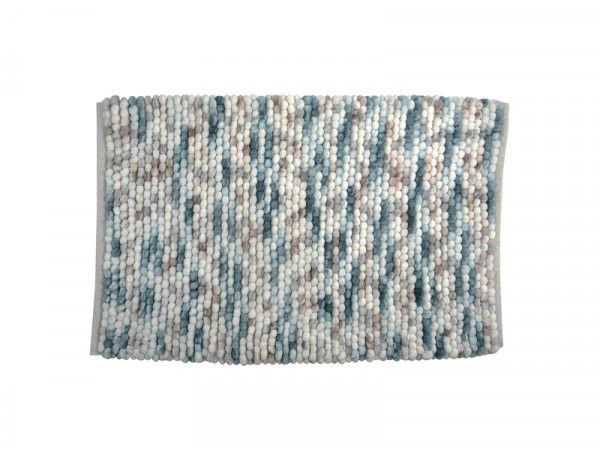 TAPIS SDB KITO 50X80 CM A MOTIFS BLEU BLANC GRIS